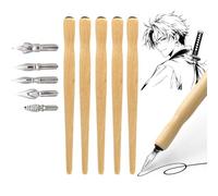 Xiciki Set 10Pcs Stylo Calligraphie-Stylo Plumeavec 5 Plumes, Kit 5 Pcs de Calligraphie et Écriture Porte-Plume pour Dessin Manga Illustration Comic Lettering