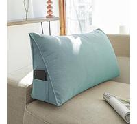 XIEMINLE Coussin de dossier de lecture, coussin de soutien pour lit, tête de lit, canapé, oreillers lombaires triangulaires pour la lecture et les jeux, 60 x 20 x 35 cm, bleu2