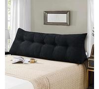XIEMINLE Coussin dossier de lecture triangulaire pour tête de lit, très grand lit, coussin cale, coussin de dossier, coussin lombaire, pour lit, canapé, repos, lecture de livre, 120 x 50 x 25 cm, noir