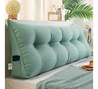 XIEMINLE Coussin lombaire triangulaire pour tête de lit en baie vitrée, tatami, canapé, chambre à coucher, appui-tête de lit, coussin de dossier, coussin lombaire pour lecture, 60 x 50 x 20 cm, Bleu1