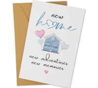 XIHIRCD Carte Nouvelle Maison, 20,5x13,5cm Carte de Nouvel Appartement avec Enveloppe Carte pour Pendaison de Crémaillère Carte-Cadeau de Pendaison de Crémaillère Home Sweet Home (Doré)