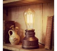 XIHOME bureau lumière créative lampe de table Métal pipe à eau nuit lumières, industriel Steampunk rétro E27 intérieur luminaire cadeau, lampes de bureau de chevet rustique, Ampoule non incluse, 1.5 M