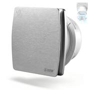 XIIW 100mm Extracteur d'Air VMC Salle de Bain Silencieux avec Minuterie | 12W 95 m³/h 34dB IPX4, Clapet Anti-Retour, Ventilateur Salle de Bain pour Cave WC et Cuisine, Mural & Plafond, Argent