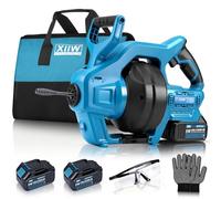 XIIW 20V Furet Déboucheur Canalisation avec 7,6m Spirale, 2 Batteries | Tarière Électrique Câble Flexible pour Débouchage/Nettoyage Tuyaux Ø19-85mm, Avant/Arrière, Chargeur Sac & Protections
