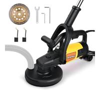 XIIW 3800W Meuleuse à Béton avec 180mm Disque Diamant et Manche Allongé | Ponceuse avec Système D'aspiration et Couvercle de Protection, 6 Vitesses Réglables, 6000 tr/min, Fraiseuse à Béton