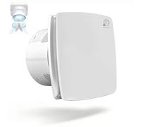 XIIW Extracteur d'Air Hygroréglable 150mm Ventilateur Salle de Bain | avec Minuterie Réglable et Capteur d'humidité, Clapet Anti-Retour| 240 m³/h 18 W -35 dB Silencieux- IPX4 Cave WC et Cuisine- Blanc