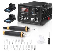 XIIW Kit de Pyrograveur sur Bois Professionnel 100W avec 2 Stylos, 23 Pointes - Température Réglable 0-750°C, Graveur Bois avec LCD Stylo à Pirogravure Fer à Souder pour Adulte, Cuir, Lettre
