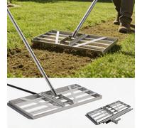 XIIW Râteau de Nivellement 85x35cm XXL | Acier Inoxydable V2A Épaissi | Manche 200cm 3 Sections | Capacité 80kg, Niveleur Pelouse, Outil pour Niveler Jardinage - Aplanir Sol Gazon Pelouse Jardin Golf