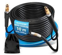 XIIW Tuyau Déboucheur Canalisation 10m 500bar Compatible avec Kärcher K2-K7 | Tuyau avec Raccords Rapides, Kit de Furet Professionnel pour Nettoyeur Haute Pression, Rallonge, Tuyau de Rechange