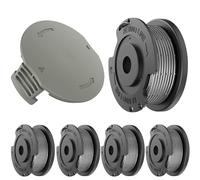 XIJIANG 5 Bobines et Fil Ø1,65mm 6m F016800569, avec Couvercle de Bobine de Rechange F016F05320 Compatible avec Bosch EasyGrassCut 18/23/26/18-230/18-260
