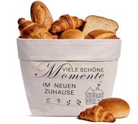 XiLayNeen Corbeille à Pain en Tissu Réutilisable,Sac à Pain Cadeau de Déménagement pour Nouvelle Maison,Cadeau de Pendaisson de Crémaillère,Panier à Pain pour Pain et Sel (Blanc)