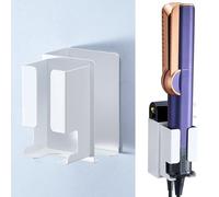 XILIMOR Porte Seche Cheveux Et Lisseur Mural, Support Lisseur Cheveux Métal Sans Percage, Porte Lisseur Rangement Pour Adaptateur Secteur, Support Seche Cheveux Adhésif De Bain (Blanc)