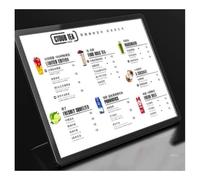 XILYZMO Caisson Lumineux LED Panneau, LED Lumineux Supports Panneaux, Vide A4 Bureau Plug-in Présentoir, Cadre Aluminium Tirez pour Changer Les Images Affichage Publicité(Gold,43.5x60cm)