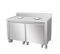 XILYZMO Chariot Débarrassage Restaurant INOX 304, Poubelle Mobile Soudée avec Bac Tri Indépendant Et roulettes Silencieuses Professionnel(120x60x92.5cm)