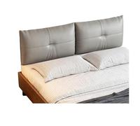 XILYZMO Coussin Tête De Lit Rembourré Cuir PU, Oreiller Lecture Adulte, Dossier Épais 13cm, Fixation Auto-agrippante, Nettoyage Facile(Gris Clair,B-120x60x13cm)