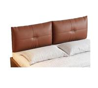 XILYZMO Coussin Tête De Lit Rembourré Cuir PU, Oreiller Lecture Adulte, Dossier Épais 13cm, Fixation Auto-agrippante, Nettoyage Facile(Brun,A-120x60x13cm)