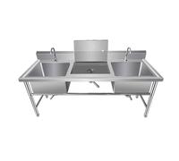 XILYZMO Évier Utilitaire INOX 304 Cuve Profonde Plonge Lave-Chaussures Buanderie(150x80x80cm)
