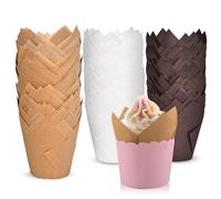 XIMEY Muffin Papier, Caissette Muffins Papier, 300 Pièces Standard, Caissettes Muffins, Renforcées, Caissettes Cupcake, Jetables Moules à Cupcakes pour Cuisson, Fêtes (Tulipes-B)