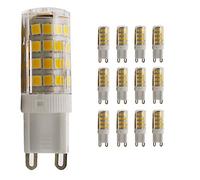 xin da xin Lot de 12 ampoules LED G9 5 W, 51 x 2835 SMD, 400 lm, remplace les ampoules halogènes de 40 W, 220 V blanc chaud 3000 K, angle d'éclairage 360°, ampoule LED, intensité non variable