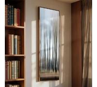 XINBAO Grande toile murale Forêt, Escalier - Décoration murale étroite, Panneau mince - Impression verticale d'un grand bouleau - Peinture de tremble (65x195cm/Sans cadre)