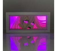 Xinchangda Lampe Denji Anime/Boîte Lumière Makima LED Veilleuse Art Papier Découpé Figure Denji Décorations pour Chambre Cadeaux