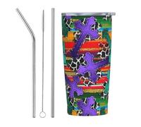 XingFox Gobelet isotherme en cuir de vachette, style mexicain, 590 ml (20 oz), en acier inoxydable, idéal pour les voyage s et les cadeaux pour hommes et femmes.