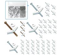 Xinjiayi Lot de 53 Chevilles à Ressort avec Boulons M3/M4/M5/M6 | Chevilles à Ressort pour Plaques de Plâtre Murs Creux et Panneaux de Fibres - Idéal pour Suspendre des Objets Lourds