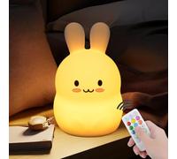xinjinhju Grande lapin Veilleuse enfants lampe de chevet chambre décoratives Lumière ambiante - résistante à la casse soin des yeux luminosité et couleur réglables et réglage de l'heure -Taille L