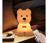 xinjinhju Grande Veilleuse pour enfants lampe de nuit en forme de chiot mignon 9 couleurs changeantes pour Lumières de la chambre alimentée par piles cadeau pour filles et garçons - Taille L Chien