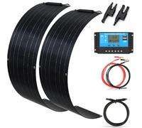 XINPUGUANG 100W kit solaire flexible avec régulateur pour hors réseau | 2 panneaux solaires de 50W, 500Wh par jour, type N, haute efficacité de 25 %, 115 cm × 24 cm (L × l)