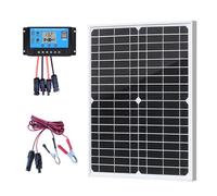 XINPUGUANG Kit Panneau Solaire 20W 12V, Panneau solaire 20W avec câble d'extension de 2 m, Chargeur d'entretien Solaire Portable pour RV, Bateau, Moto