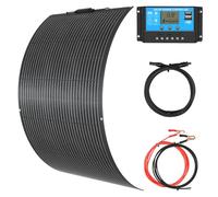XINPUGUANG Kit Panneau Solaire Souple 100W 12V pour 12V Batterie, EV, Camping-car, Marine, Bateau, Caravane + Contrôleur de charge solaire PWM 10A 12V/24V + Câbles solaires de 3m