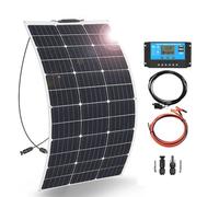 XINPUGUANG Kit Panneau Solaire Souple 12V 100w Panneau Solaire flexible Monocristallin Module 10A USB Contrôleur Câble pour bateau RV camping car voiture (100W Kit)