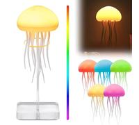 xinrongda Décorations Veilleuse en Verre Lampe de Lumière pour Méduses, Lampes Sensorielle Rechargeable par USB avec 2 Modes, Lampe LED pour Méduses Flottantes avec Tentacules Dansants