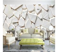 XINRUYI Papier peint 3D motif géométrique blanc uni stickers artistiques pour la décoration de la chambre et du salon
