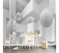 XINRUYI Papier peint 3D papier peint à boules blanches pour espaces irréguliers stickers artistiques pour la décoration de la chambre et du salon