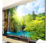XINRUYI Papier peint 3D paysages de forêt lacs et cascades stickers artistiques pour chambres et salons