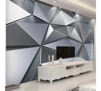 XINRUYI Papier peint 3D texture métallique en relief et motifs géométriques papier peint mural stickers artistiques décoration pour chambre et salon