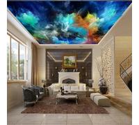 XINRUYI Papier peint mural 3D autocollant pour plafond, peinture abstraite, style peinture à l'huile, pour salon ou chambre : décoration murale