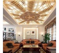 XINRUYI Papier peint mural autocollant 3D pour plafond, style géométrique rétro, pour la décoration murale et le revêtement de plafond du salon et de la chambre.