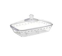 Xinsheinelry Assiette de service moderne transparente en cristaux PET, avec bords dorés, présentoir de Fruits et de collations, plateau d ' exposition de friandises Portable
