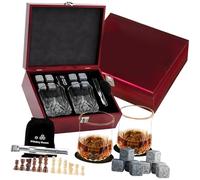 Xinsheinelry Ensembles cadeaux sophistiqués en pierre à whisky comprenant 2 verres en et une boîte de jeu d ' échecs pour adultes Ensemble de pierres à whisky avec verres d ' échecs
