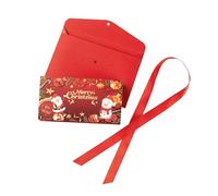 Xinsheinelry Porte-Cartes Cadeaux sur Le thème du père noël, 6 tampons dorés de Poche, enveloppe Rouge, Organisateur de Billets en Papier, Inserts de Bas de noël