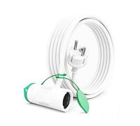 XINWANG Rallonge IP44 H05VV-F 10m, Blanche, 2 Prises Schuko | Câble H05VV-F 3G1,5mm² avec 2 prises Schuko protégées pour usage extérieur temporaire au jardin, en terrasse et bricolage