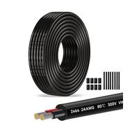 XINWANG UL2464 24AWG Câble Basse Tension 2 Fils, Rouge/Noir, 8m | Cuivre étamé multibrin avec gaine PVC souple pour LED, automobile, capteurs et circuits basse tension 5V/12V/24V