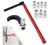 Xinxinphi Cle Écrou Robinet Remplacement 8-17 mm, Set Clé Pied Ajustable 13 mm pour Installation & Réparation Robinets, Outil Montage Universel pour Lavabo, Cuisine, Evier, Salle Bain (Rouge)