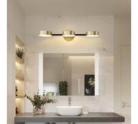 XINYASEE Applique murale moderne triple pour salle de bain, 8-12 W, LED dorée, design à trois têtes, idéale pour les miroirs de salle de bain, les chambres et les salons(3 têtes)