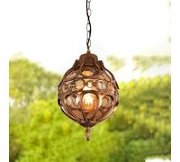 XINYASEE lustre d'extérieur,Lampe à suspension extérieure de style européen,Lustre vintage en aluminium for balcon, jardin, cour, couloir, entrée,Salon Réglable en hauteur E27 (doré)