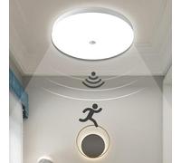 XINYASEE Plafonnier LED avec Détecteur de Mouvement,Lampe de Plafond Moderne Lumière Blanche Froide,Carré/Rond,Plafonnier Blanc pour Cuisine, Couloir, Escalier, Chambre, Entrée (Rond, 30W)