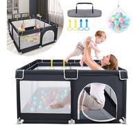 XINZI Baby parc parc de bébé barrière de sécurité 150x180 cm parc à balles bébé playpen centre d'activité barrière de sécurité, noir